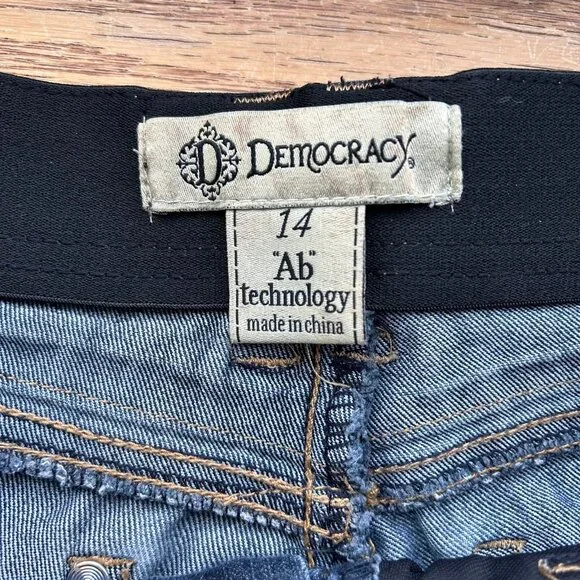 Democracy Ab Technology Stretch Straight Leg Slimming Tummy Control Jeans Sz 14 - Picture 2 of 10